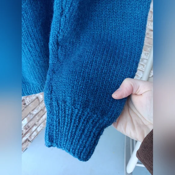 Handknit Wool Snowflake Fair Isle Sweater - Picture 5 of 7